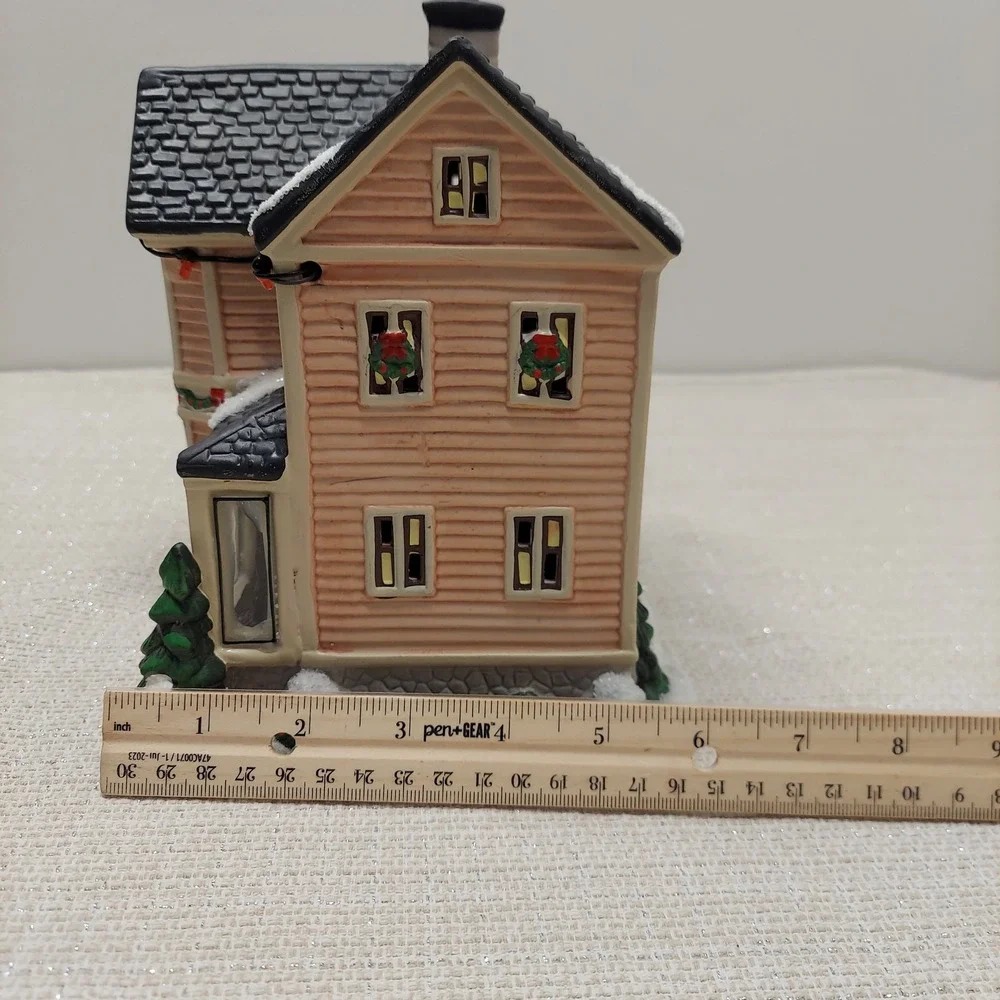 St Nicholas Square Village Collection 2013 Decorating the Tree Illuminated House